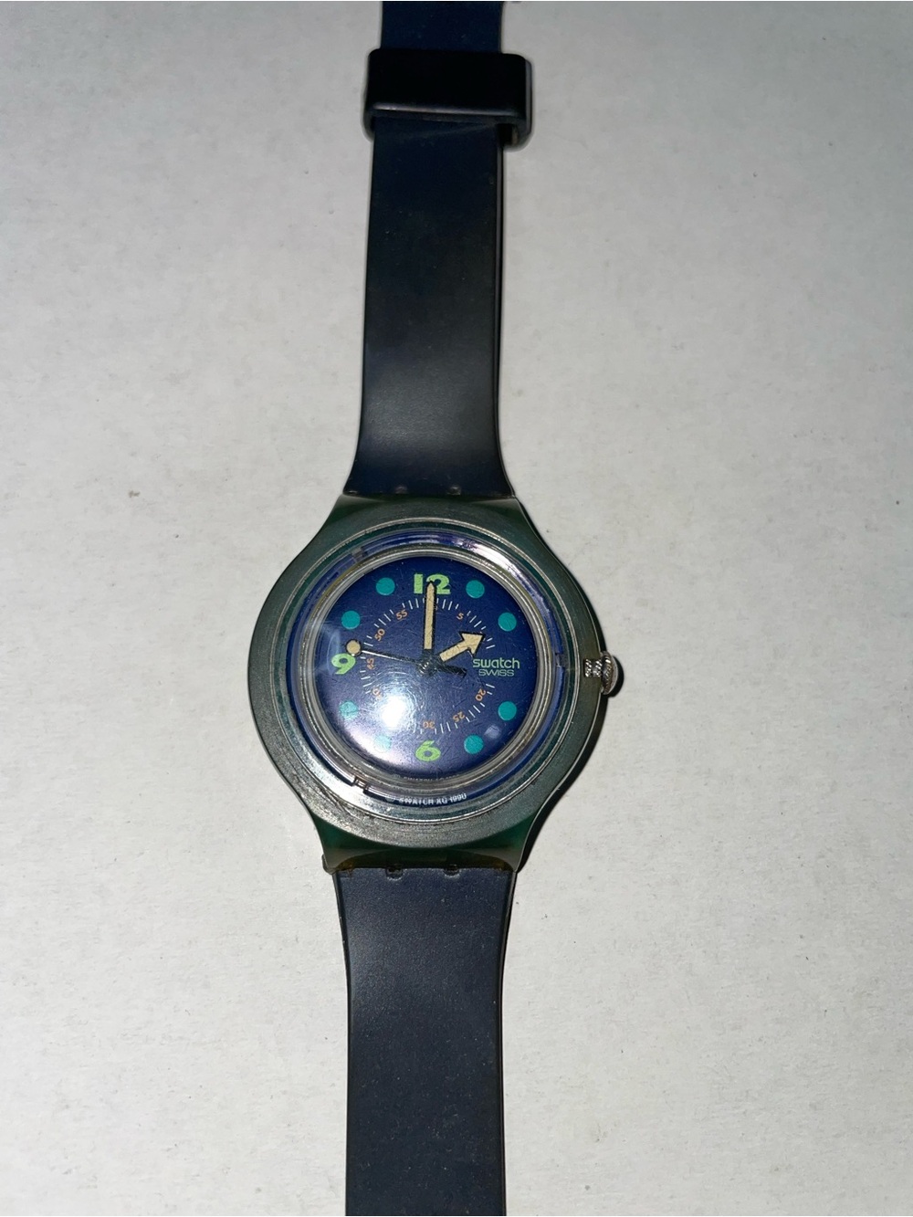 Swatch Blue Moon 1990 Swiss Made Quartz Watch Used ( Read Description )